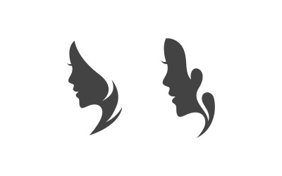 Schöne Frau Gesicht Silhouette Charakter Logo Illustration v.5