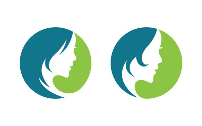 Schöne Frau Gesicht Silhouette Charakter Logo Illustration v.8