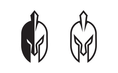 Spartan helmet vector icon illustration design template v.10