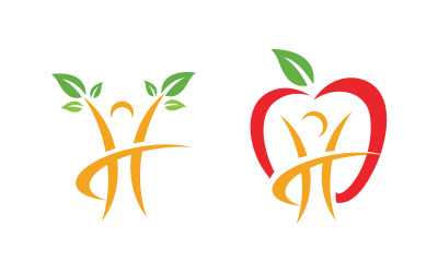 Healthy life Human character logo sign illustration v.131