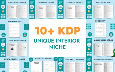 10+ Unique KDP Interior Bundle | Ready-to-Publish Niches | 120-Page Logbooks &amp;amp; Planners