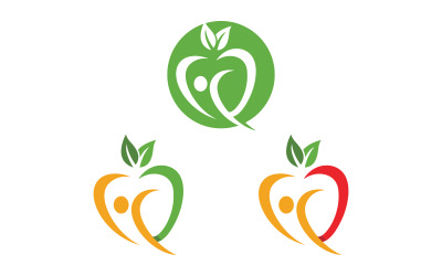 Ilustración del logotipo del personaje humano de vida saludable v.132