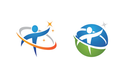 Ilustración del logotipo del personaje humano de vida saludable v.134