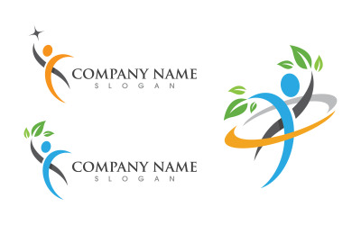 Ilustración del logotipo del personaje humano de vida saludable v.135