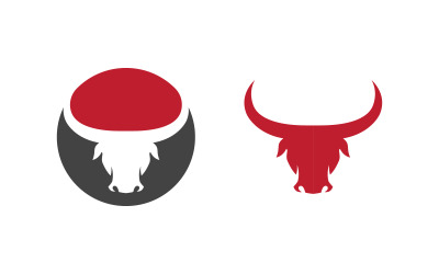 Bika kürt logó vektoros ikon illusztráció tervezősablon v.33