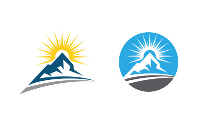 Hill Nature Mountain icon Logo Template illustration design v.29