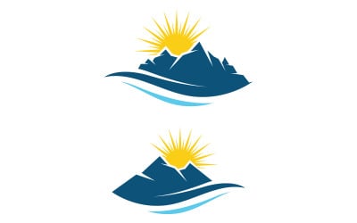 Hill Nature Mountain icon Logo Template illustration design v.37