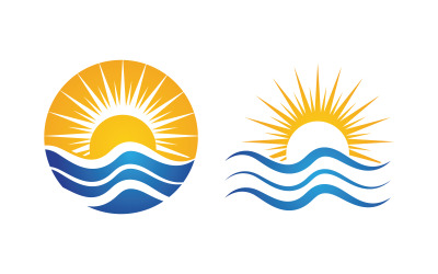 Logo promienia światła słonecznego Ilustracja wektorowa Ikona Szablon v.7