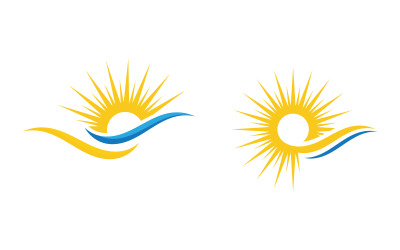 Logo Sun Light Ray Ilustracja wektorowa Ikona Szablon v.9