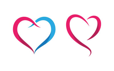 Love heart Vector icon illustration design template v.15