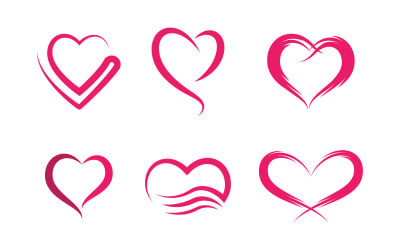 Love heart Vector icon illustration design template v.17