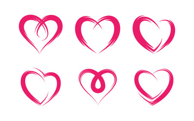 Love heart Vector icon illustration design template v.18