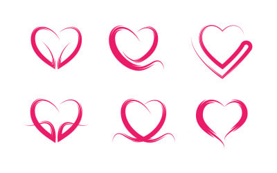 Love heart Vector icon illustration design template v.19