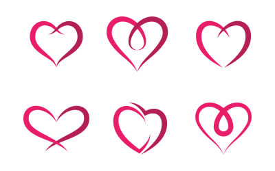 Love heart Vector icon illustration design template v.20