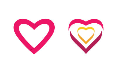 Love heart Vector icon illustration design template v.21