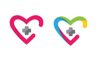 Love heart Vector icon illustration design template v.22