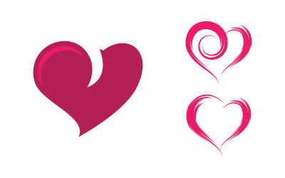 Love heart Vector icon illustration design template v.23