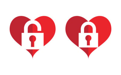 Love heart Vector icon illustration design template v.24