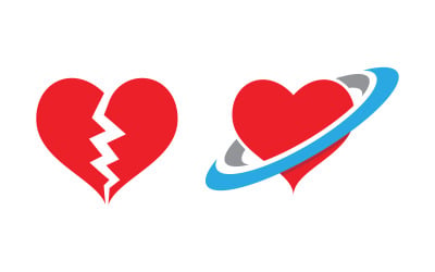 Love heart Vector icon illustration design template v.25