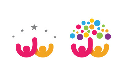 Ludzie grupa opieka społeczność sieć i projekt logo społecznościowego v.202