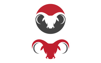 Modello di progettazione dell&amp;#39;illustrazione dell&amp;#39;icona vettoriale del logo del corno del Toro v.32