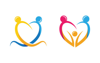 People group care community network and social logo design v.197