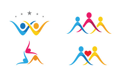 People group care community network and social logo design v.200