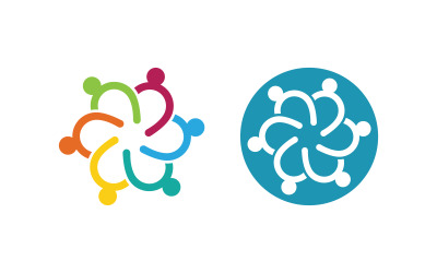 People group care community network and social logo design v.201