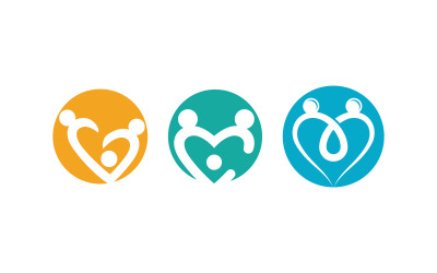 People group care community network and social logo design v.205