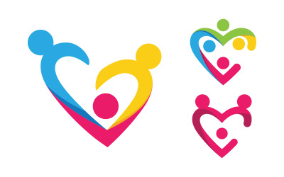 People group care community network and social logo design v.206
