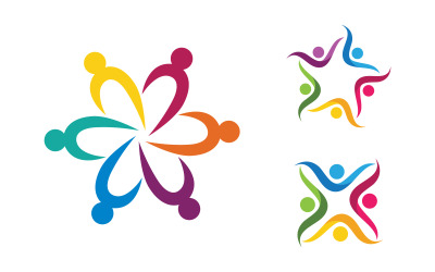 People group care community network and social logo design v.207