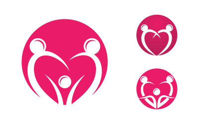 People group care community network and social logo design v.208