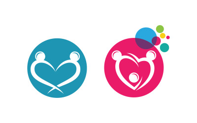 People group care community network and social logo design v.210