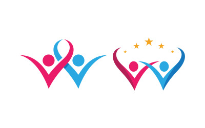 People group care community network and social logo design v.213