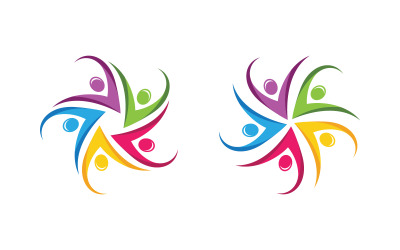 People group care community network and social logo design v.216