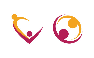 People group care community network and social logo design v.219