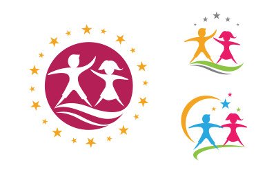 People group care community network and social logo design v.220