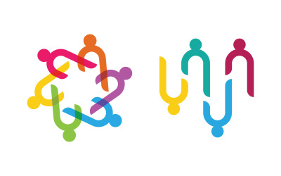 People group care community network and social logo design v.221