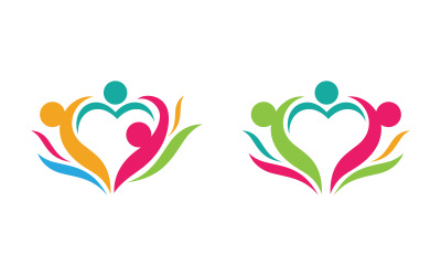 People group care community network and social logo design v.222