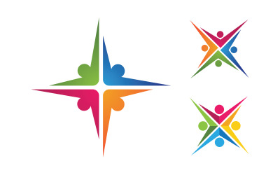 People group care community network and social logo design v.225