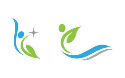 Zdrowe życie Logo znaku ludzkiej postaci ilustracja v.142