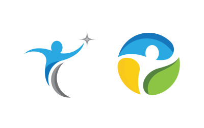 Zdrowe życie Logo znaku ludzkiej postaci ilustracja v.146