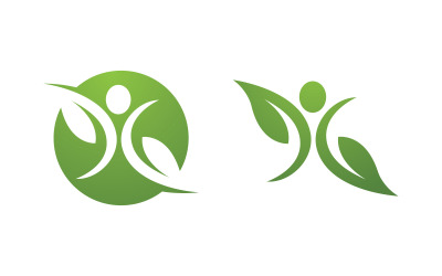 Zdrowe życie Logo znaku ludzkiej postaci ilustracja v.149