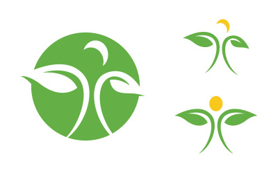 Zdrowe życie Logo znaku ludzkiej postaci ilustracja v.154