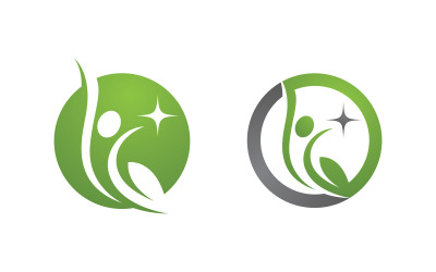 Zdrowe życie Logo znaku ludzkiej postaci ilustracja v.156