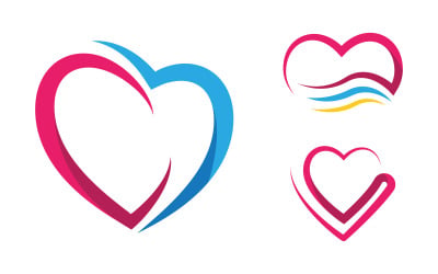 Love heart Vector icon illustration design template vv.19
