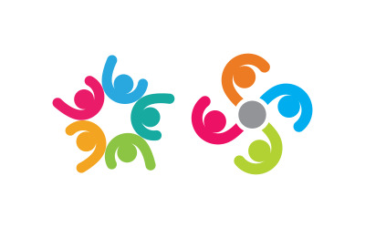 People group care community network and social logo design v.226