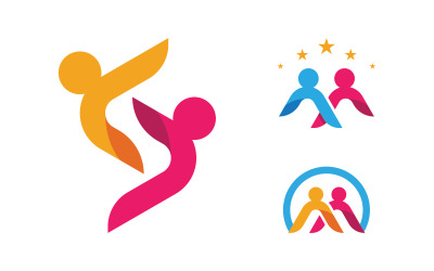 People group care community network and social logo design v.228