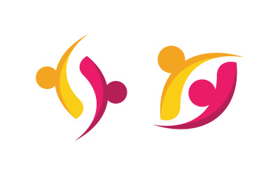 People group care community network and social logo design v.230