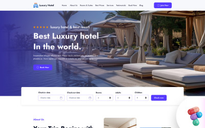 Роскошный отель - Шаблон посадочной страницы Figma для бронирования роскошных и гостиничных номеров